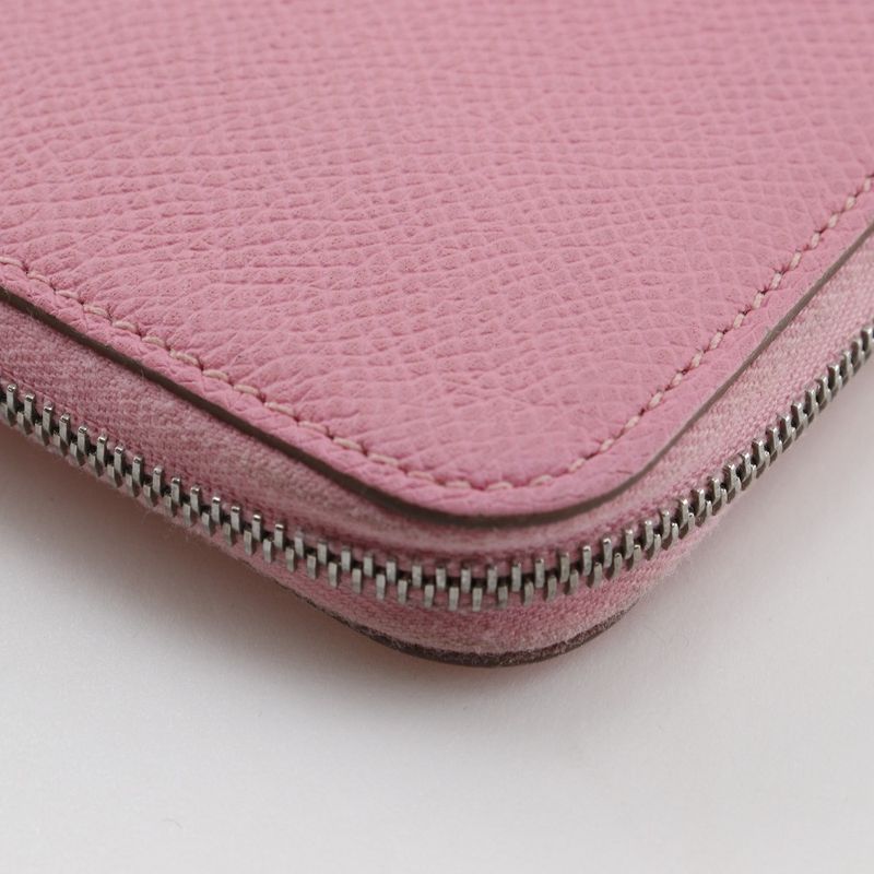 Hermes Azap Long Silk Inn Vaux Epson Rose Confetti Pink Y Wallet — view 7