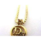 Christian Dior Necklace With Circle Logo Gold Metal — view 4
