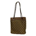Gucci GG Canvas Leather Tote Shoulder Bag