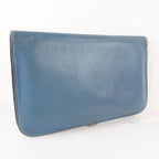 Hermes Dogon Calf Blue R Long Wallet — view 3