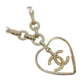 Chanel Coco Mark Heart Motif Necklace A21 P Champagne Gold Faux Pearl