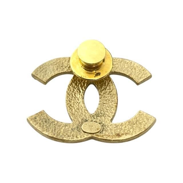 Chanel Brooch Pin Badge Accessories Coco Mark GP Rhinestone Gold 08 — view 6