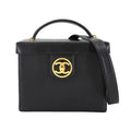 Chanel Caviar Leather Vanity 2-Way Hand Shoulder Bag Black Vintage