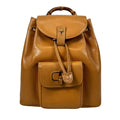 Gucci Bamboo Backpack Pigskin Leather Gold Brown