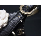 Chanel CC Logo Camellia Leather Heel Sandals 36 Shoes Black — view 7