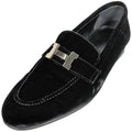 Hermes H Logo Loafers Shoes Suede Black