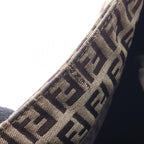 Fendi Shoulder Bag Zucchino Brown Dark Canvas Leather — view 5