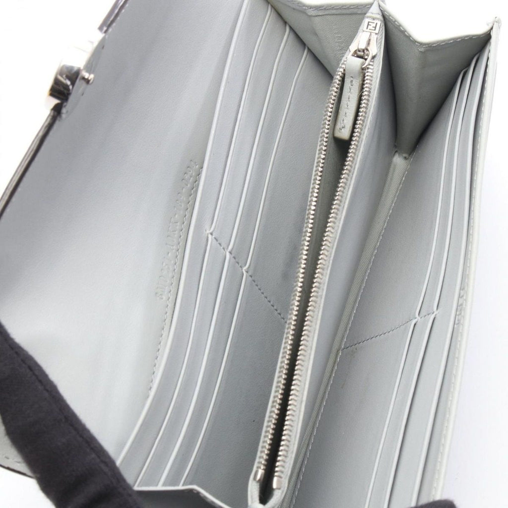 Fendi Bifold Wallet Is Gray Leather Is Zip — view 3