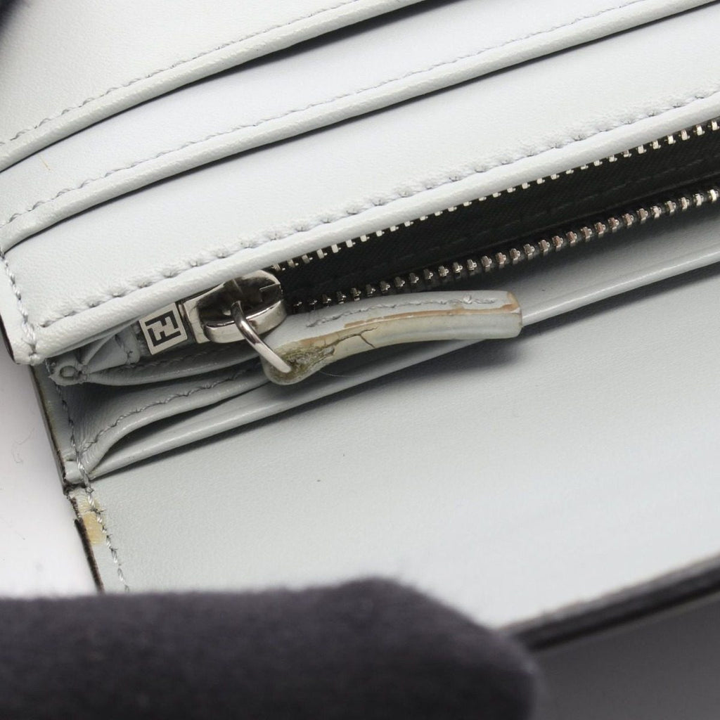 Fendi Bifold Wallet Is Gray Leather Is Zip — view 9