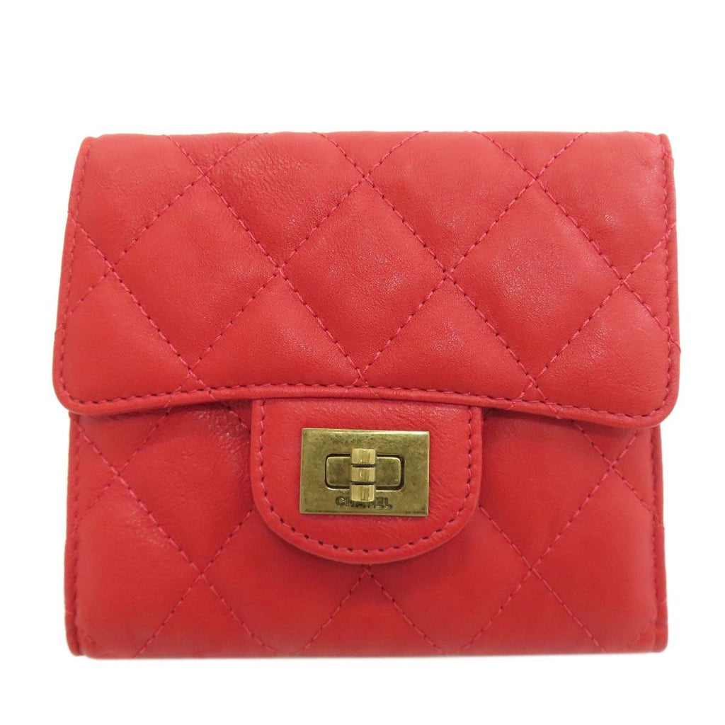 Chanel 2.55 Quilted Compact Wallet Gold Bifold
