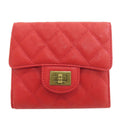 Chanel 2.55 Quilted Compact Wallet Gold Bifold