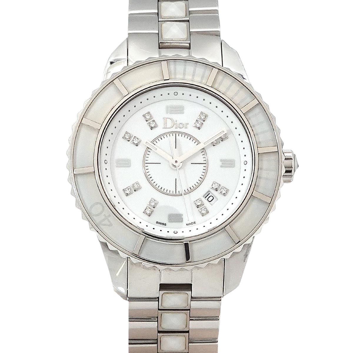 Dior Crystal Watch Diamond White Quartz