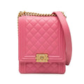 Chanel CC Logo Quilted Chain Shoulder Bag Pink Lambskin
