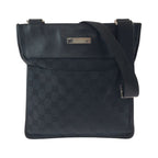 Gucci Black Silver Hardware GG Canvas 019 0348 Shoulder Bag Pochette