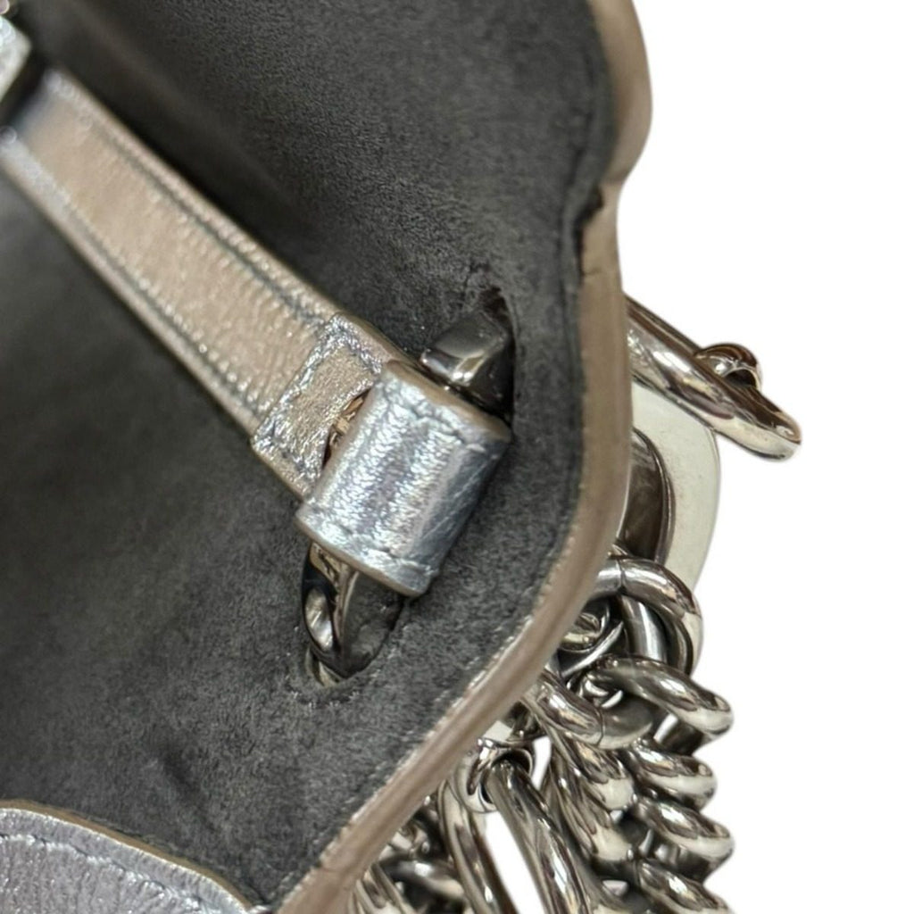 Fendi Canai Mini Shoulder Bag Leather Silver — view 8