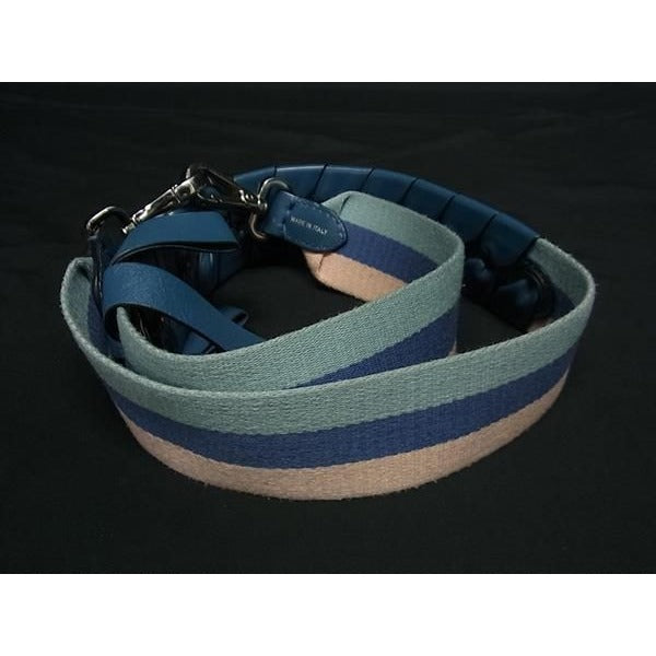 Fendi Canvas And Leather Shoulder Strap For Bag Women Blue Pink — view 2