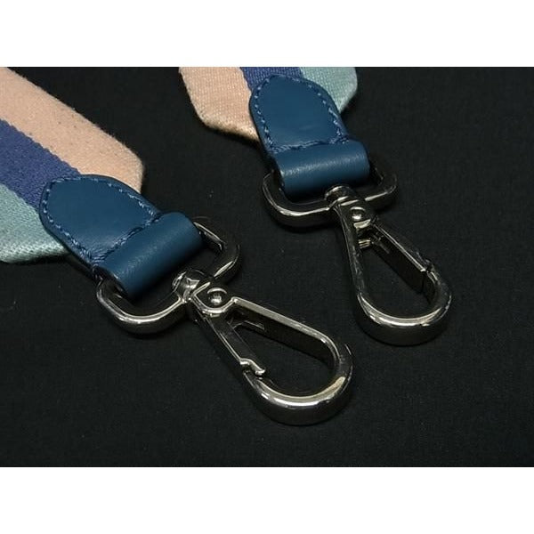 Fendi Canvas And Leather Shoulder Strap For Bag Women Blue Pink — view 3