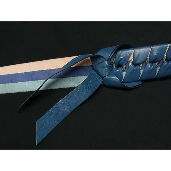 Fendi Canvas And Leather Shoulder Strap For Bag Women Blue Pink — view 4
