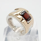 Hermes Ring Silver Combination Antique Garnet