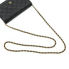 Chanel Chain Wallet Caviar Leather Black Gold Quilted Shoulder Bag — view 3