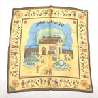 Hermes Petit Carre 40 Retour Ala Terre Return to Silk Yellow Scarf — view 2