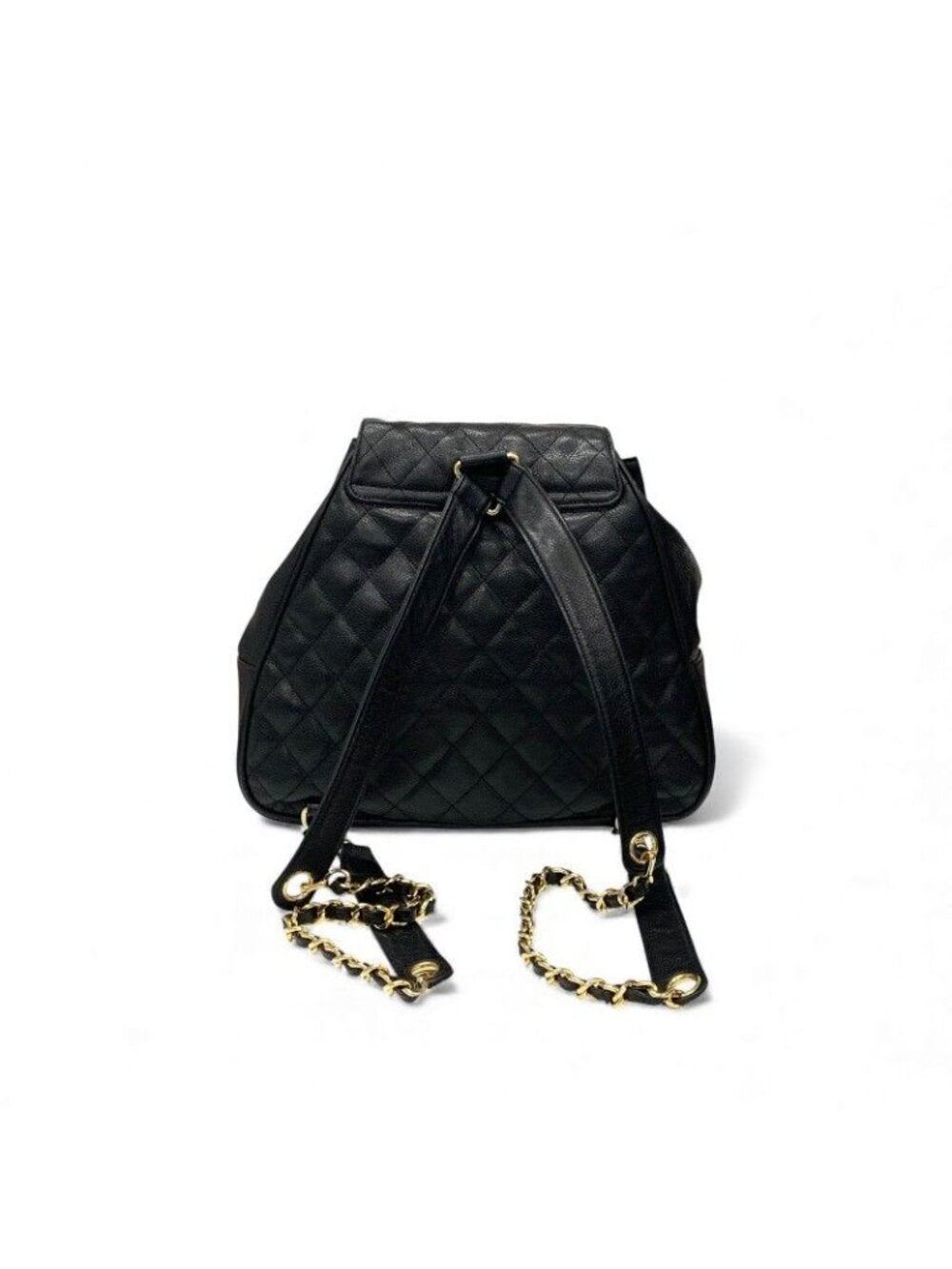 Chanel Bag Backpack Rucksack Black Gold Quilted Turn Lock