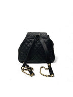 Chanel Bag Backpack Rucksack Black Gold Quilted Turn Lock