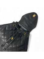 Chanel Bag Backpack Rucksack Black Gold Quilted Turn Lock