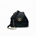 Chanel Bag Backpack Rucksack Black Gold Quilted Turn Lock