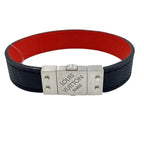 Louis Vuitton Bracelet Checkit Black Red Leather
