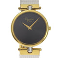 Dior Christian Stainless Steel Gold Plated Silver Quartz Analog