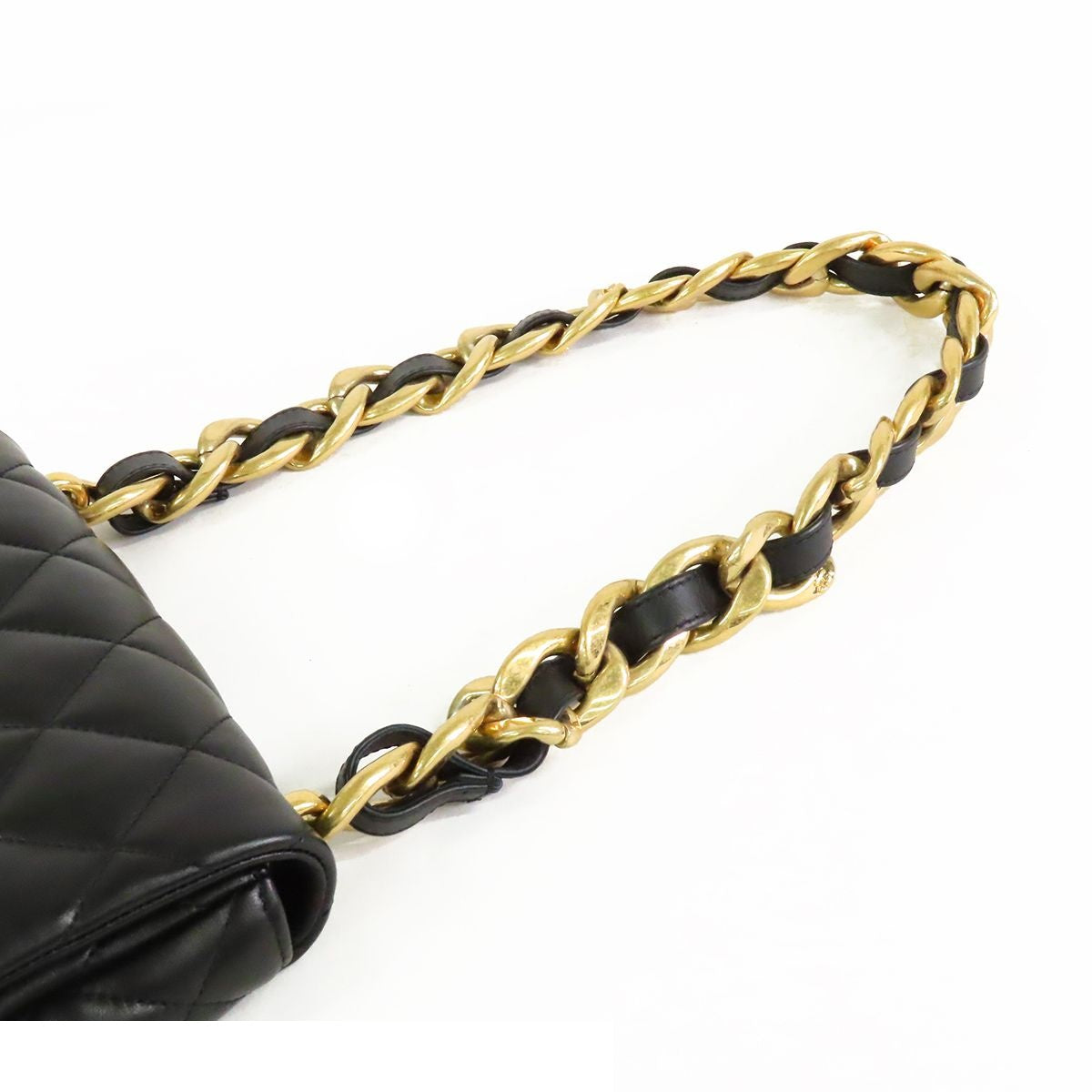 Chanel Small Flap Black Gold Lambskin Chain Shoulder Bag — view 4