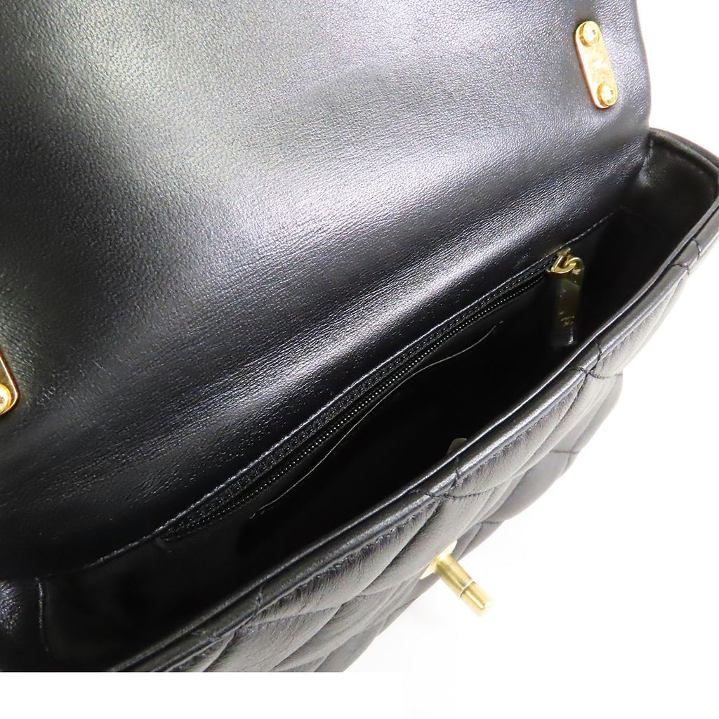 Chanel Small Flap Black Gold Lambskin Chain Shoulder Bag — view 5
