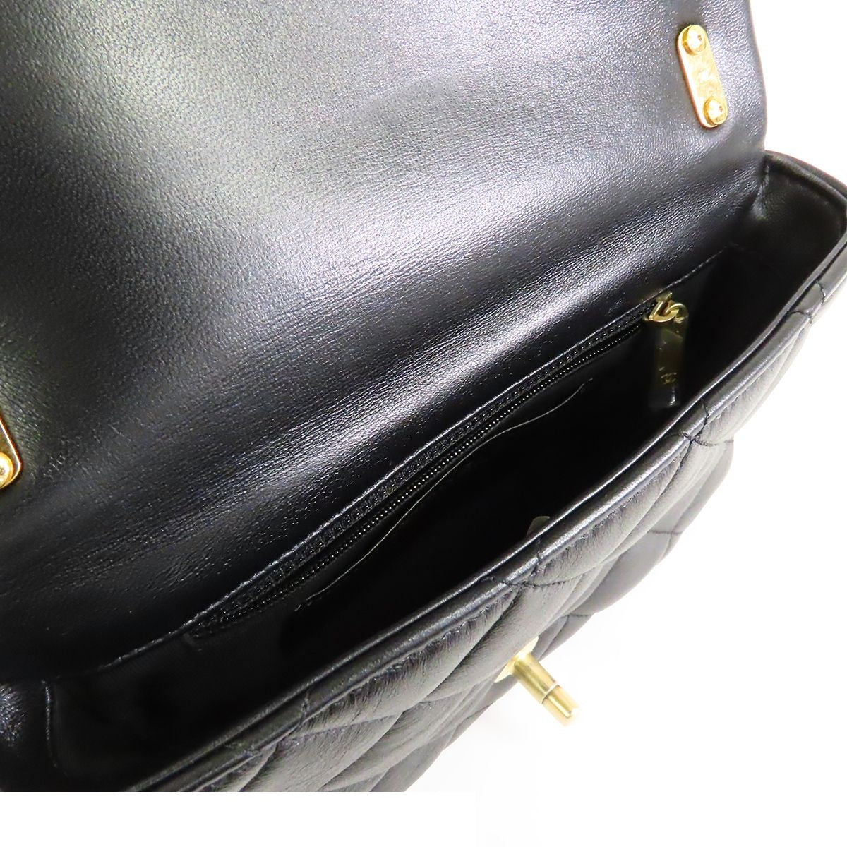 Chanel Small Flap Black Gold Lambskin Chain Shoulder Bag — view 5