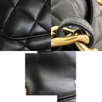 Chanel Small Flap Black Gold Lambskin Chain Shoulder Bag — view 8
