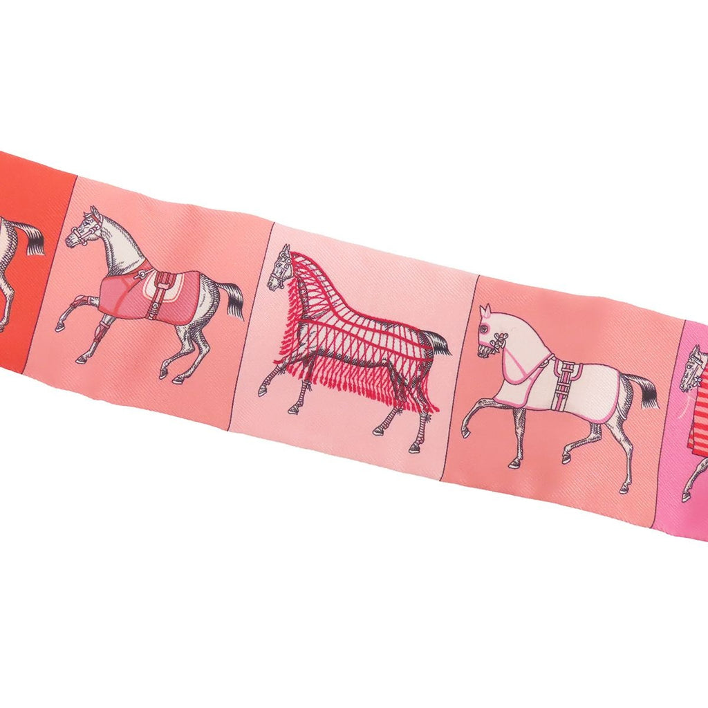 Hermes Twilly Pink Multicolor Silk Couvertures Nouvelles New Scarf — view 3