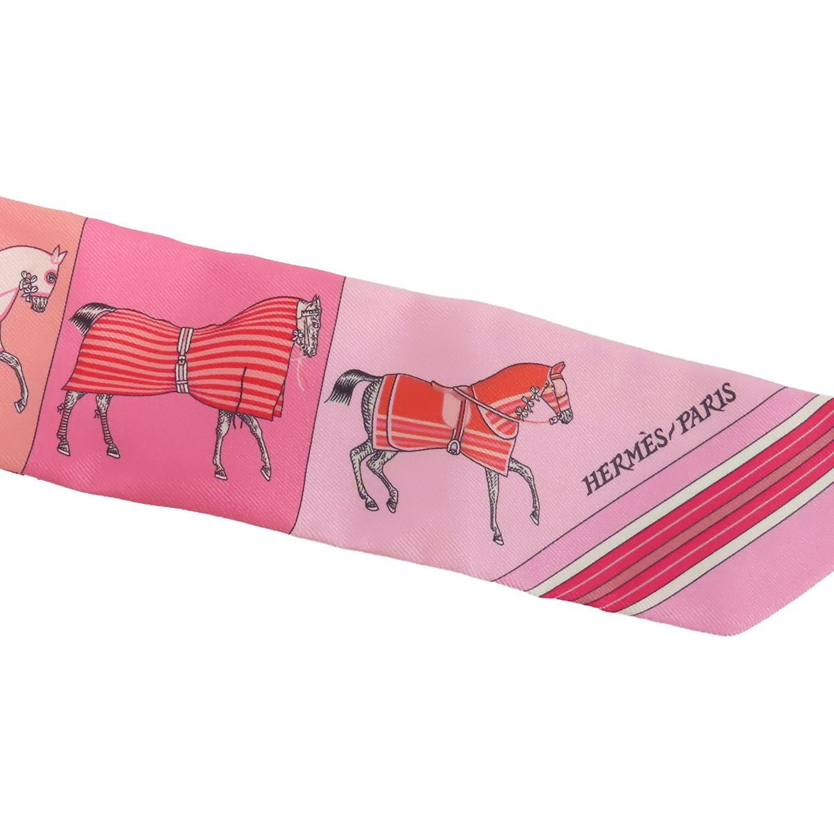 Hermes Twilly Pink Multicolor Silk Couvertures Nouvelles New Scarf — view 4