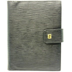 Fendi Epi Leather Agenda Pass Port Cover Case Notebook Black
