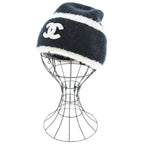 Chanel Knit Cap Beanie Black White