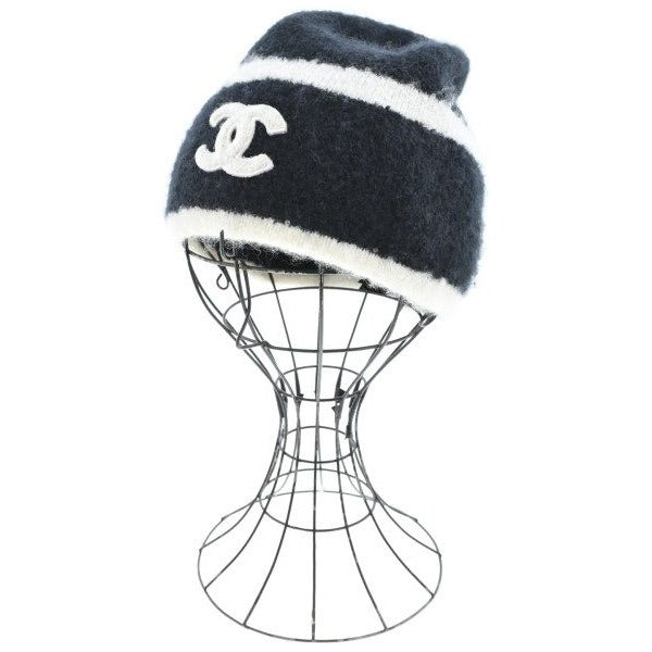 Chanel Knit Cap Beanie Black White