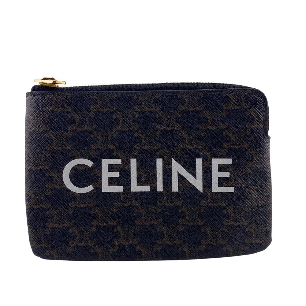Celine Coin Pass Card Case Brown Black