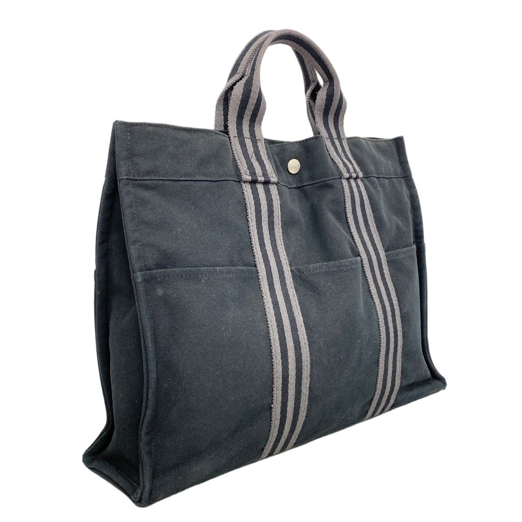 Hermes Tote Fourre Tout Canvas Black Silver — view 2