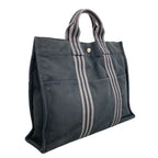 Hermes Tote Fourre Tout Canvas Black Silver — view 2