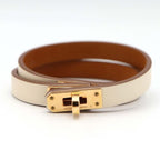 Hermes Mini Kelly Dubretour Bracelet T2 White Gold Color