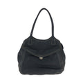 Prada Logo Black Silver Calf Shoulder Bag Tote