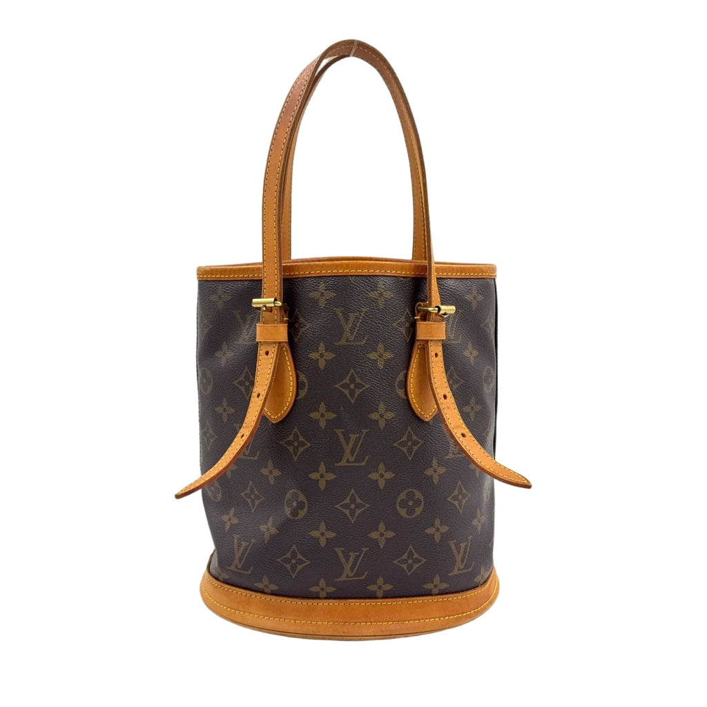 Louis Vuitton Bucket PM Monogram Leather Brown Light Shoulder Bag Gold