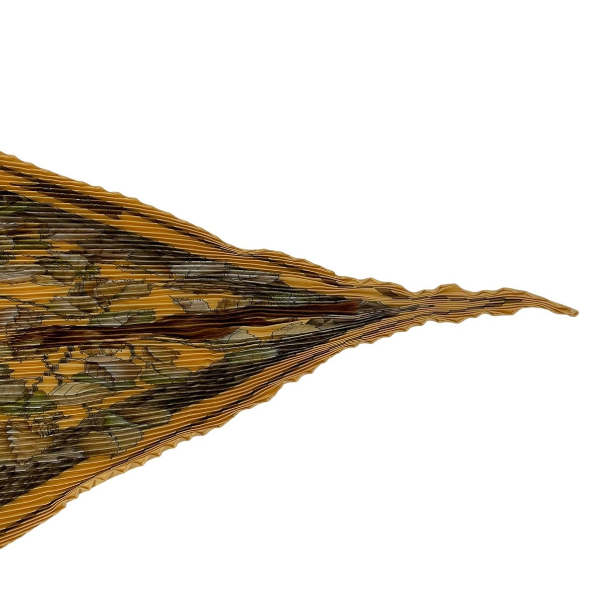 Hermes Scarf Pleated Silk Casse Noisette Nutcracker Yellow — view 5