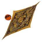 Hermes Scarf Pleated Silk Casse Noisette Nutcracker Yellow