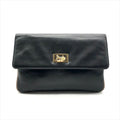 Celine Carriage Vintage Leather Clutch Black