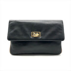 Celine Carriage Vintage Leather Clutch Black